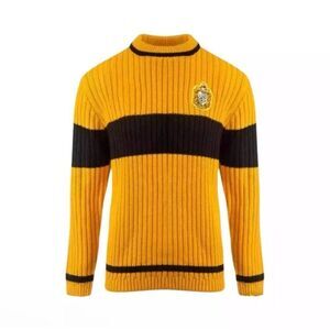Harry Potter Hogwarts Hufflepuff Quidditch Lambwool Crew Neck Sweater‎ XL